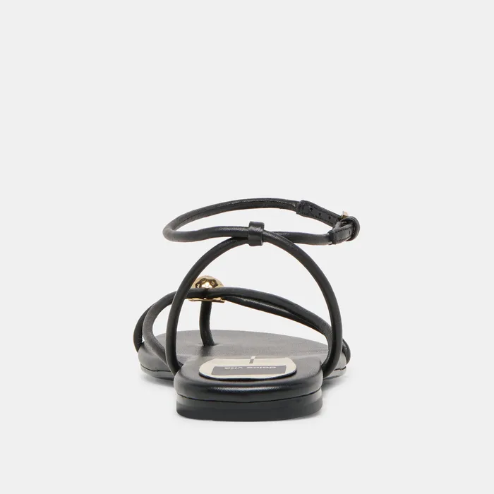 Kenley Black Leather Sandals — view 8