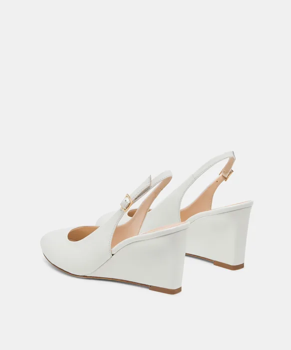KOLA WEDGES WHITE LEATHER