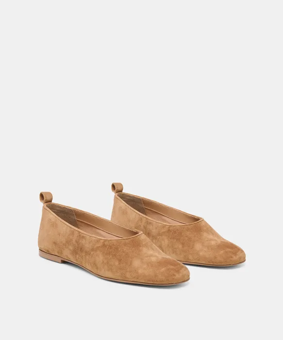 KORY Lt Brown Suede Ballet Flats — view 3