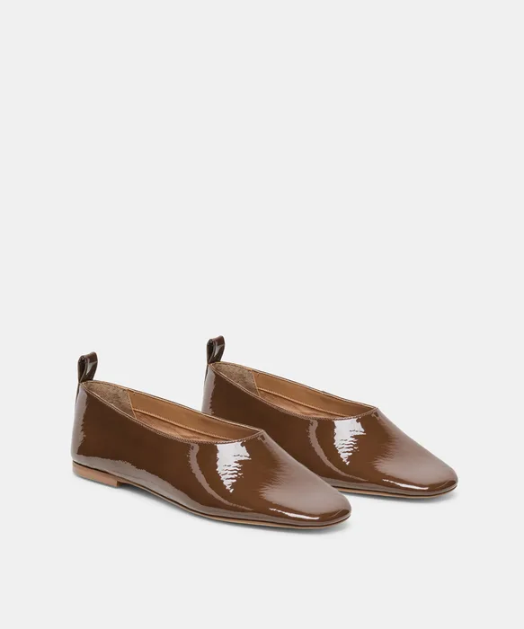 KORY Walnut Crinkle Patent Ballet Flats — view 3