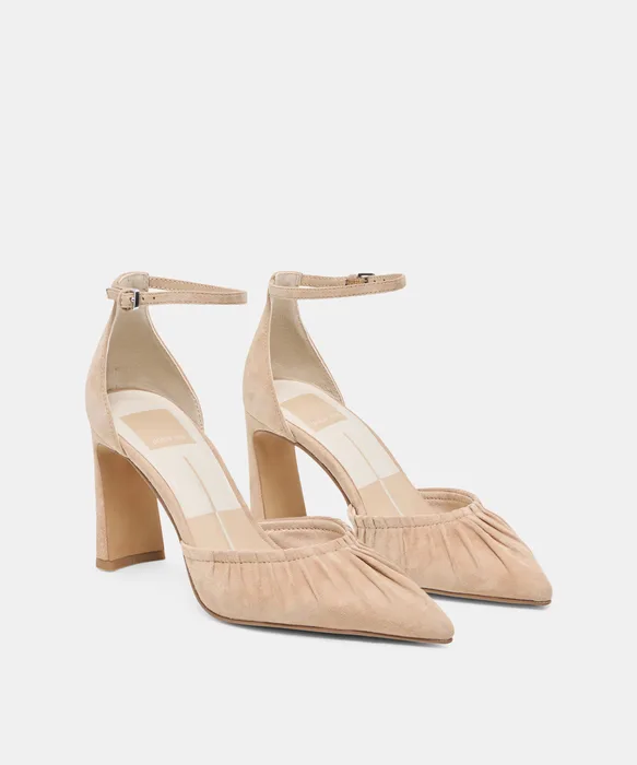 KYLO Camel Suede Closed-Toe Heels — view 3