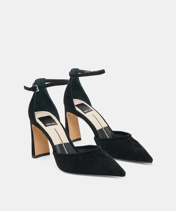 KYLO Onyx Suede Closed-Toe Heels — view 3