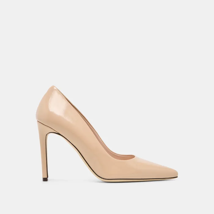 LANKY Tan Leather Closed-Toe Pump Stiletto Heels — view 2