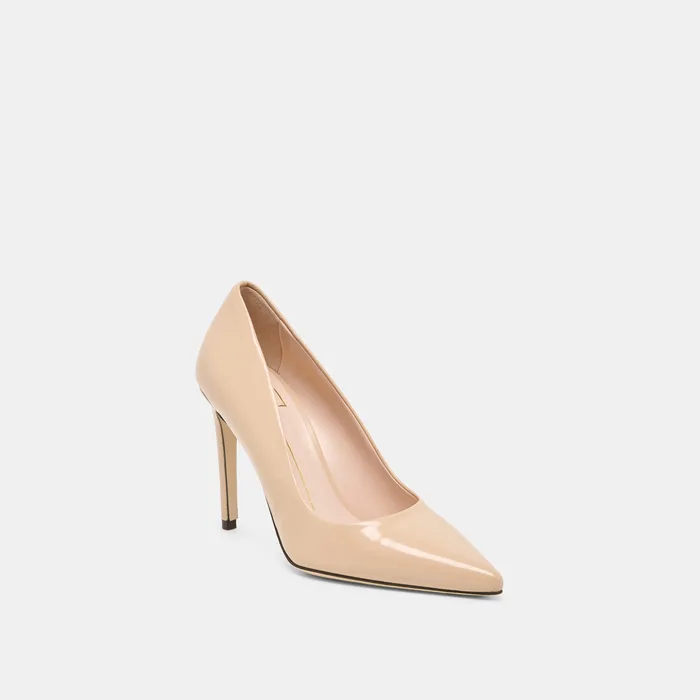 LANKY Tan Leather Closed-Toe Pump Stiletto Heels — view 3