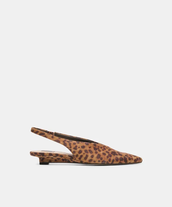 LEEROY Dk Leopard Printed Suede Pointed-Toe Slingback Heels — view 2