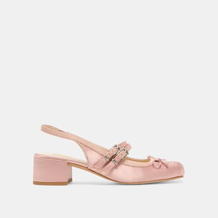 Loris Blush Satin Heels — view 2