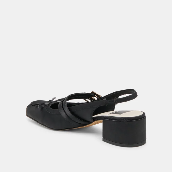 Loris Onyx Satin Heels — view 8