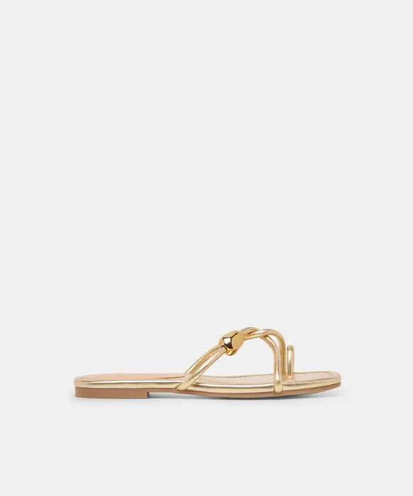 Louiz Gold Stella Sandals — view 2