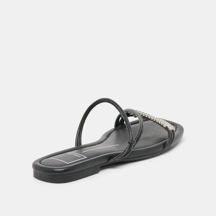 LYNDEE BEAD Black Stella Strappy Open-Toe Sandals — view 6