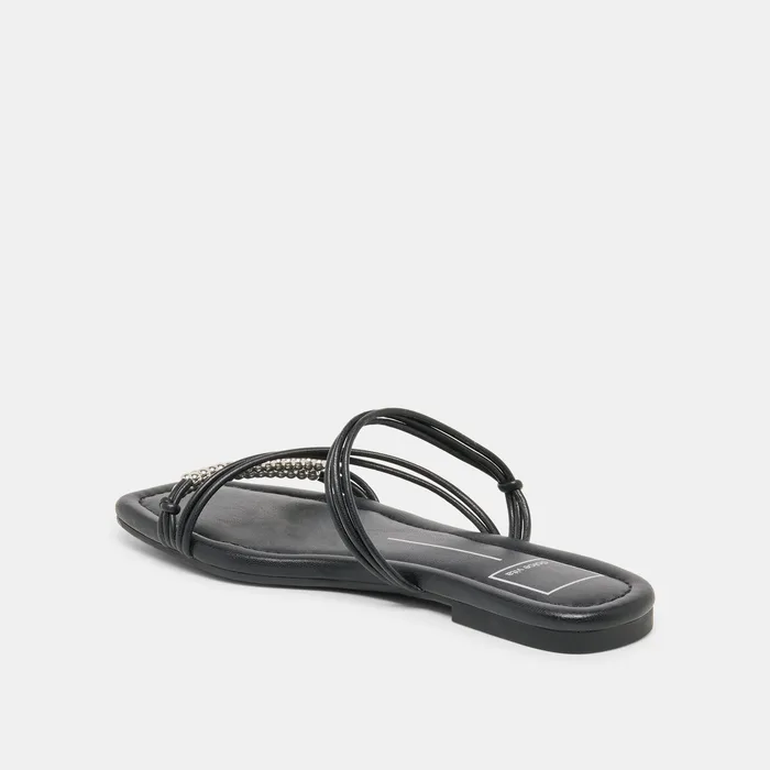LYNDEE BEAD Black Stella Strappy Open-Toe Sandals — view 8