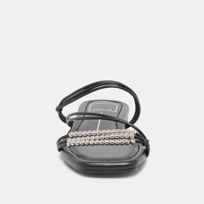 LYNDEE BEAD Black Stella Strappy Open-Toe Sandals — view 9