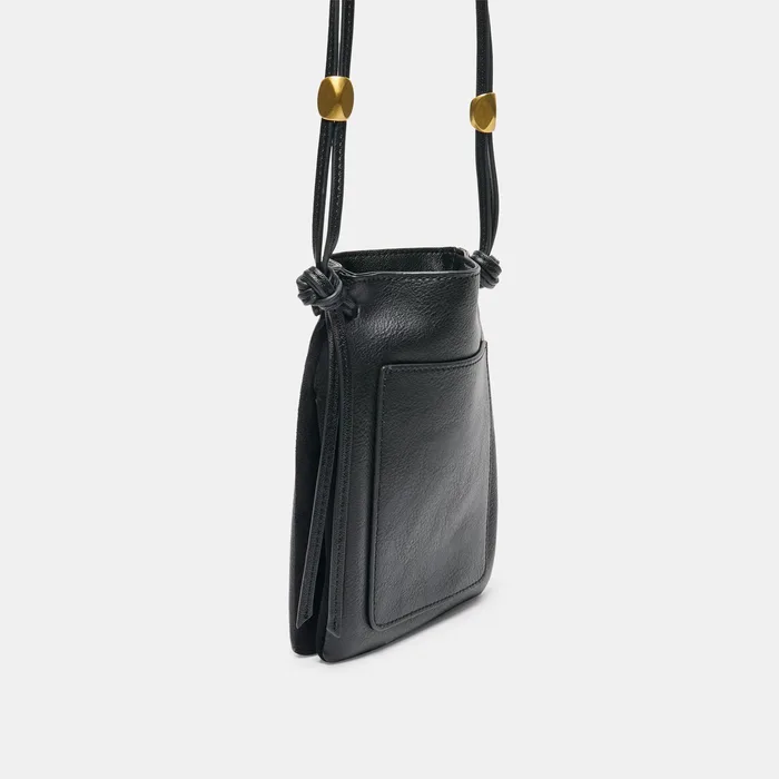 LYRIK Black Leather Mini Crossbody Pouch Bag — view 4