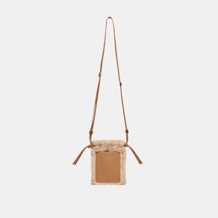 LYRIK Mid Brown Faux Fur Mini Crossbody Pouch Bag — view 5
