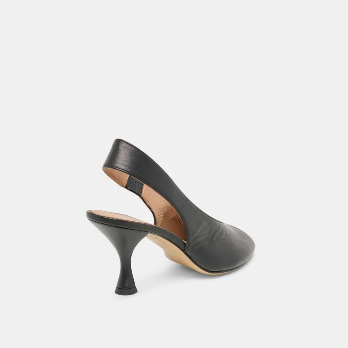 Madow Black Leather Heels — view 4