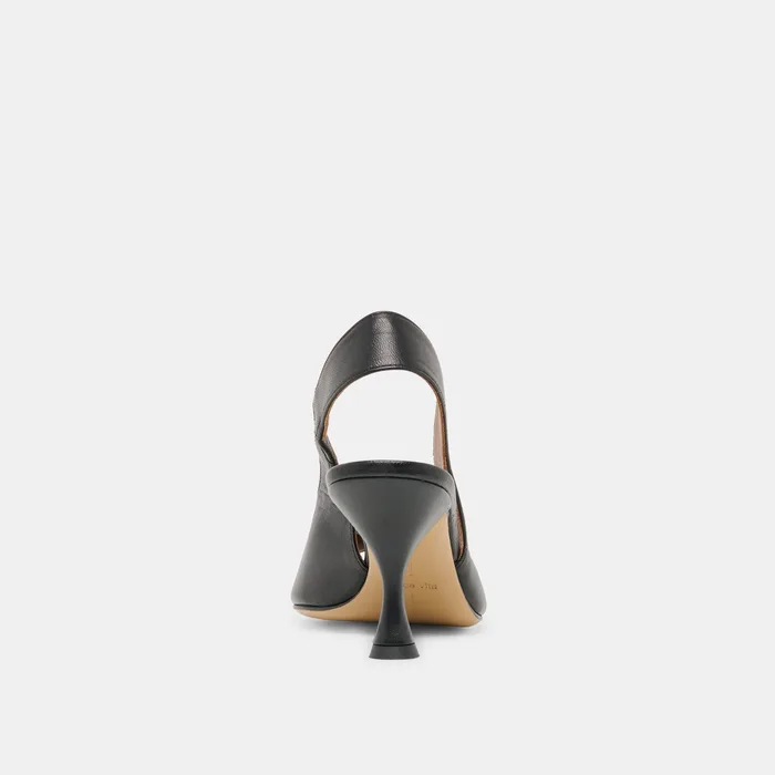 Madow Black Leather Heels — view 8
