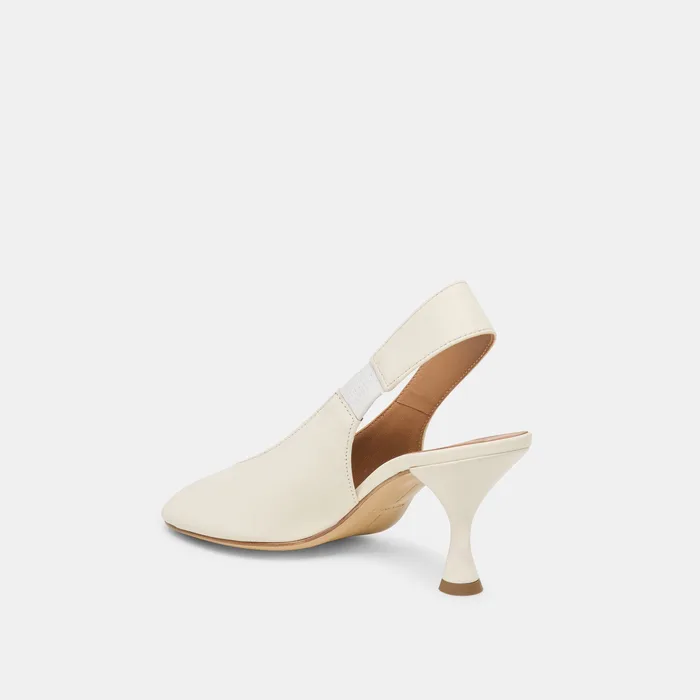 Madow Off White Leather Heels — view 6
