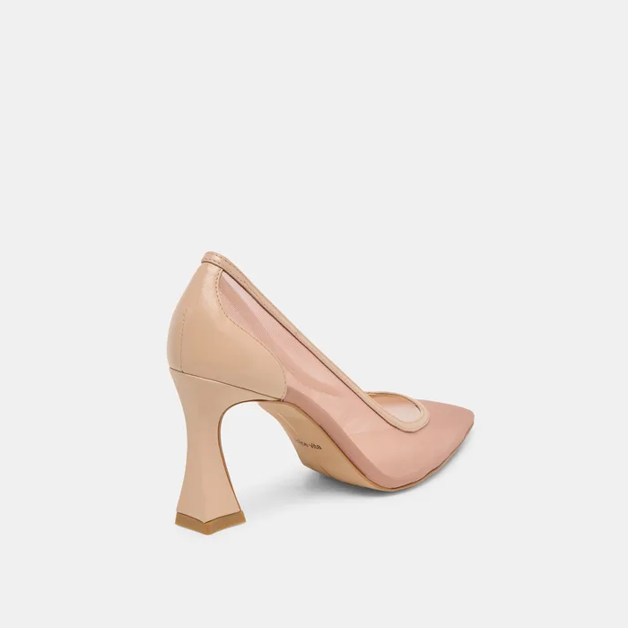 Malory Lt Tan Mesh Heels — view 4