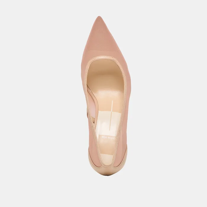 Malory Lt Tan Mesh Heels — view 9
