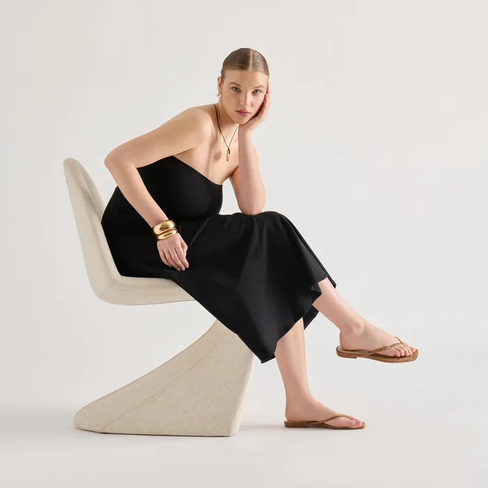 MALTA Lt Brown Suede Buckle Flip-Flop Sandals — view 5