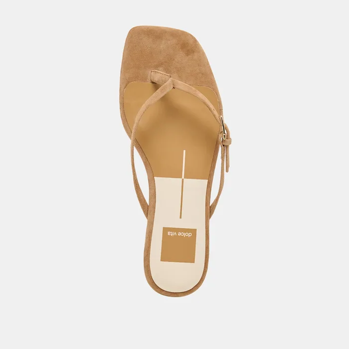 MALTA Lt Brown Suede Buckle Flip-Flop Sandals — view 11