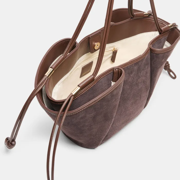 MARO Chocolate Suede Tote Bag — view 3