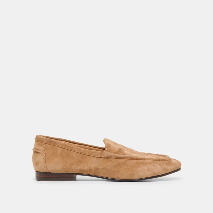 Mattie Camel Suede Loafers — view 2