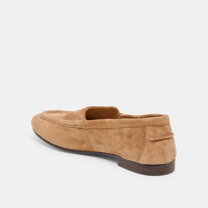 Mattie Camel Suede Loafers — view 6
