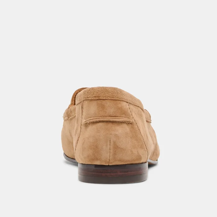 Mattie Camel Suede Loafers — view 8