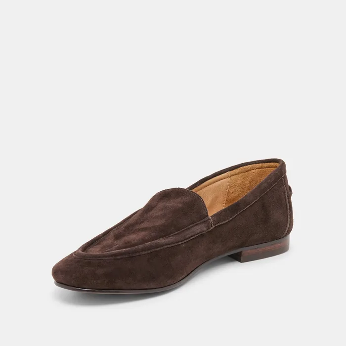 Mattie Dk Brown Suede Loafers — view 5