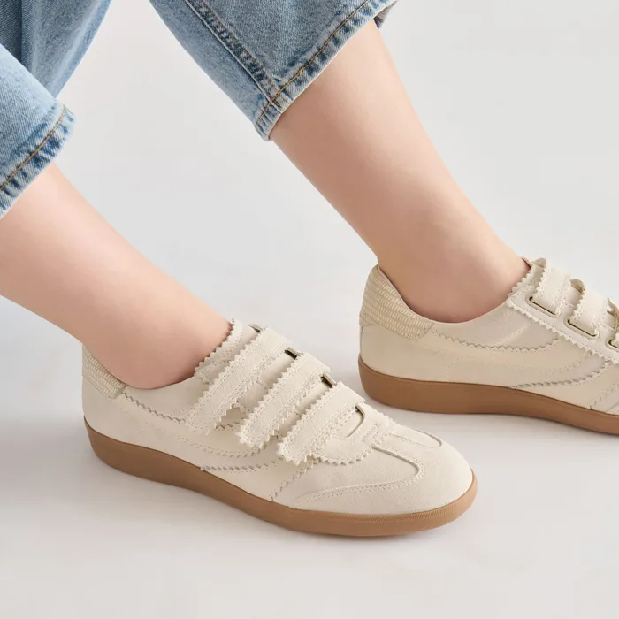 Merit Velcro Ivory Leather Sneakers — view 5