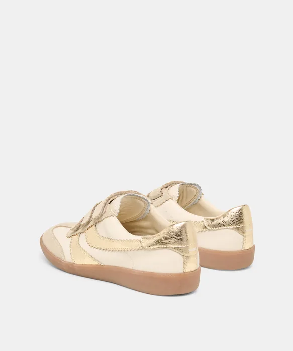 MERIT VELCRO SNEAKERS WHITE GOLD LEATHER