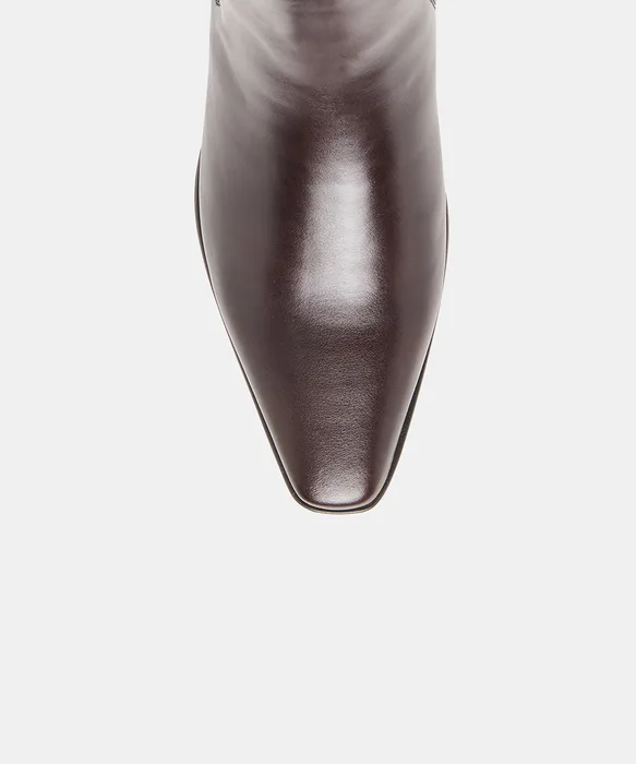MICHAH Brown Leather Ankle Chelsea Booties — view 4