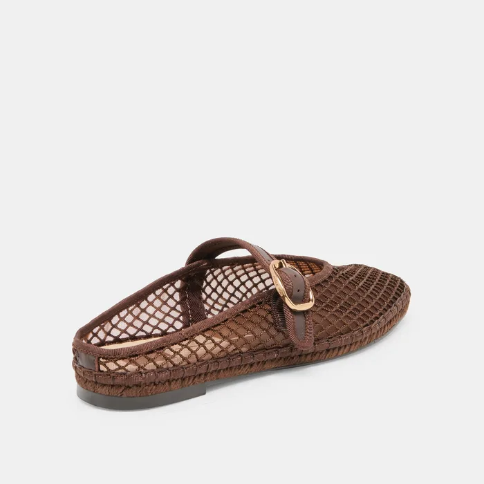 Milie Chocolate Woven Mesh Flats — view 6