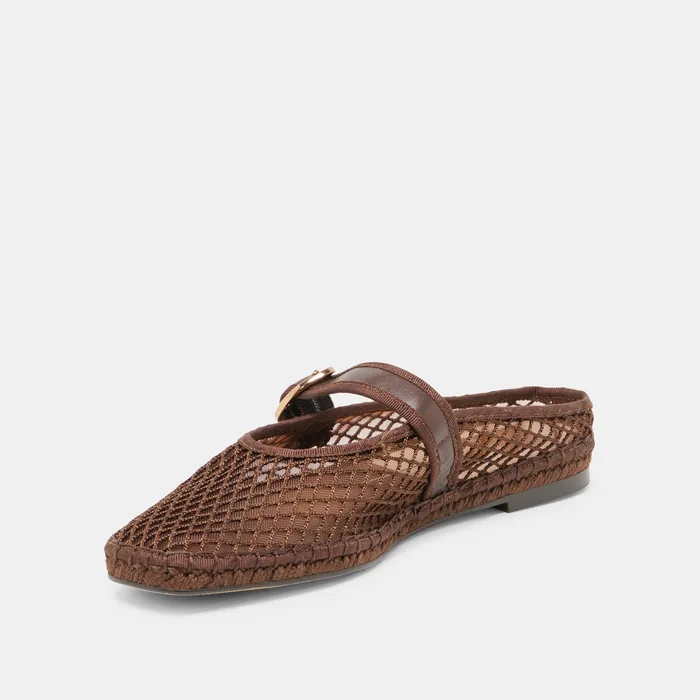 Milie Chocolate Woven Mesh Flats — view 7