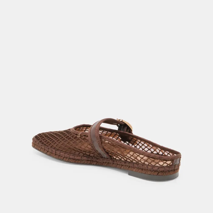 Milie Chocolate Woven Mesh Flats — view 8