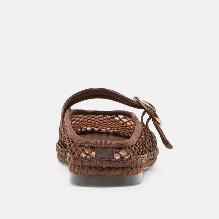 Milie Chocolate Woven Mesh Flats — view 10