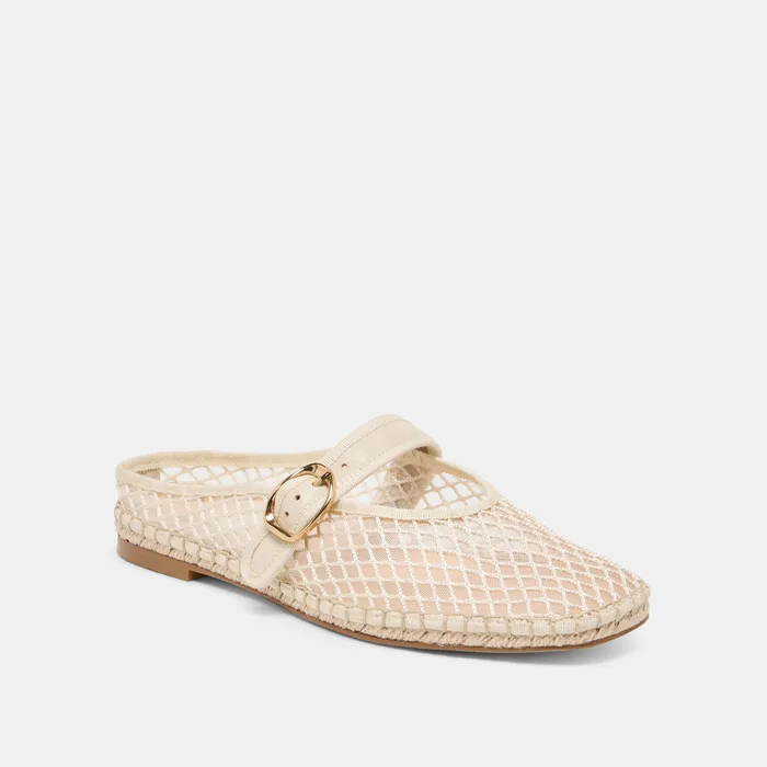 Milie Ecru Woven Mesh Flats — view 3