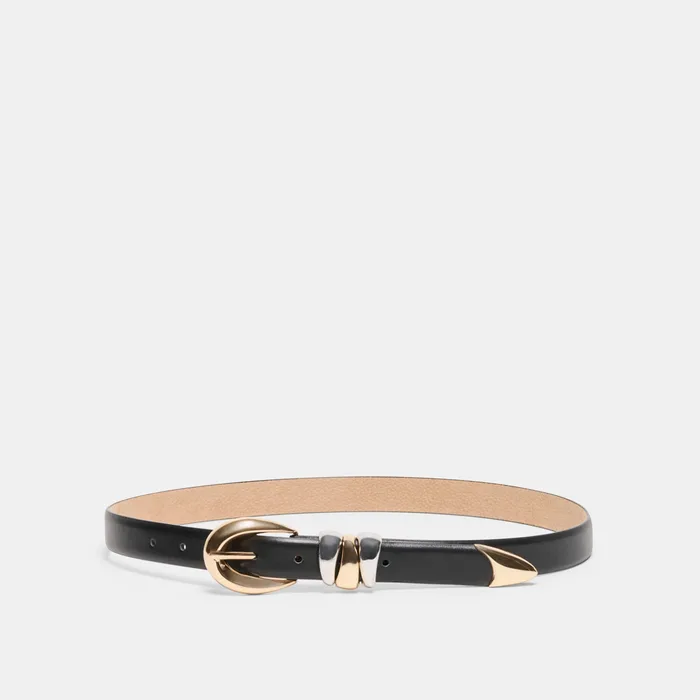 Mixed Metal Black Buckle Belt — view 2