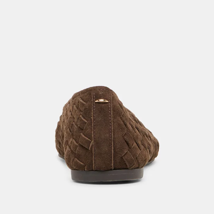 MYCAH Dk Brown Woven Suede Ballet Flats — view 8
