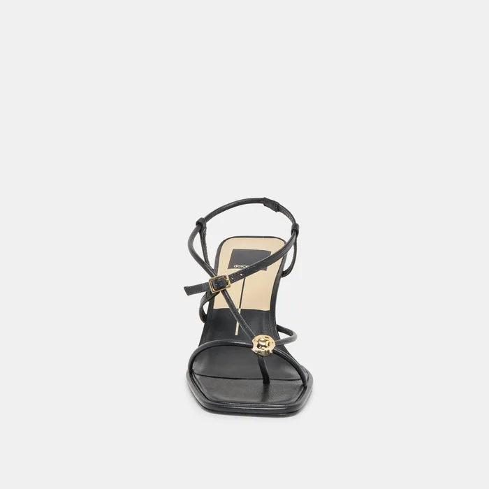 Mylee Black Leather Heels — view 8