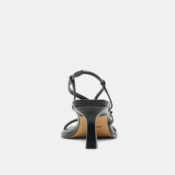 Mylee Black Leather Heels — view 9