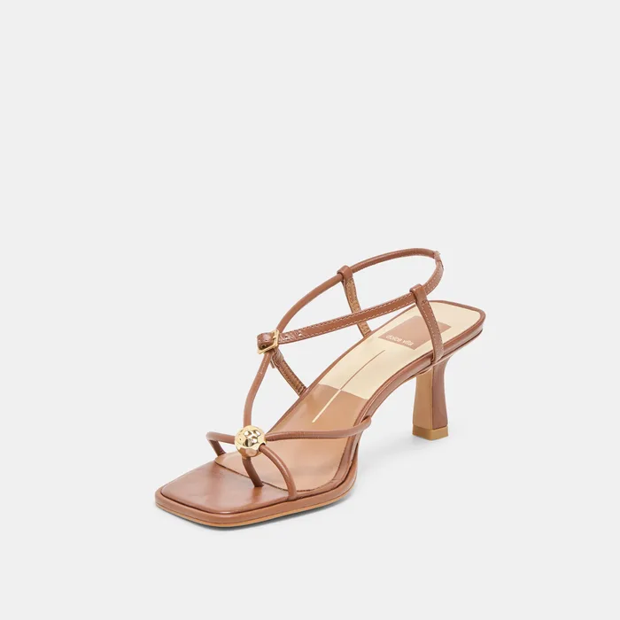 Mylee Cognac Leather Heels — view 5