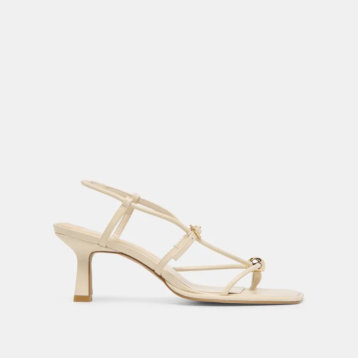 Mylee Creme Leather Heels — view 2