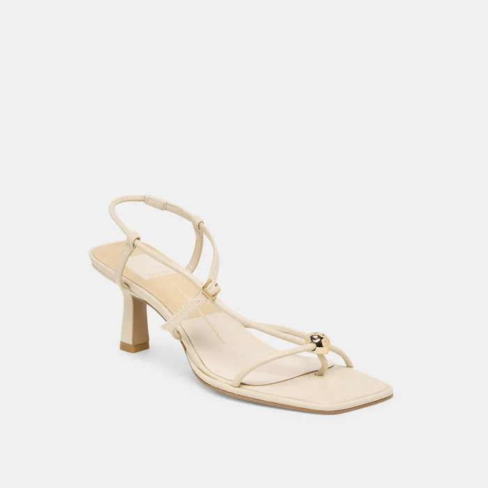 Mylee Creme Leather Heels — view 3