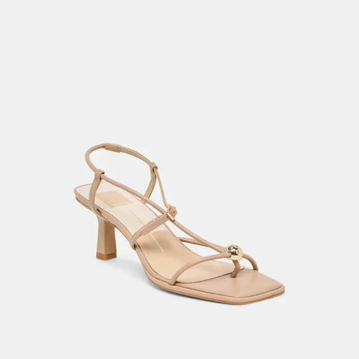 Mylee Light Tan Leather Heels — view 4