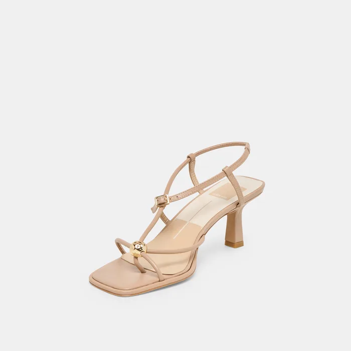 Mylee Light Tan Leather Heels — view 6