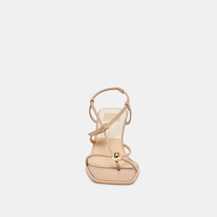 Manji Wide Light Tan Leather Heels — view 7