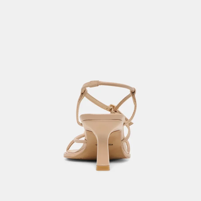 Manji Wide Light Tan Leather Heels — view 8