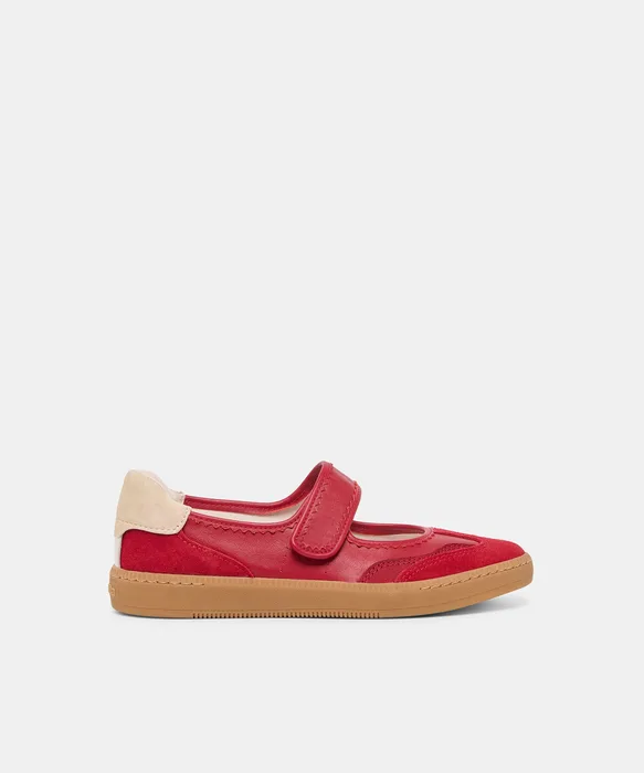 Nanet Crimson Leather Sneakers — view 2