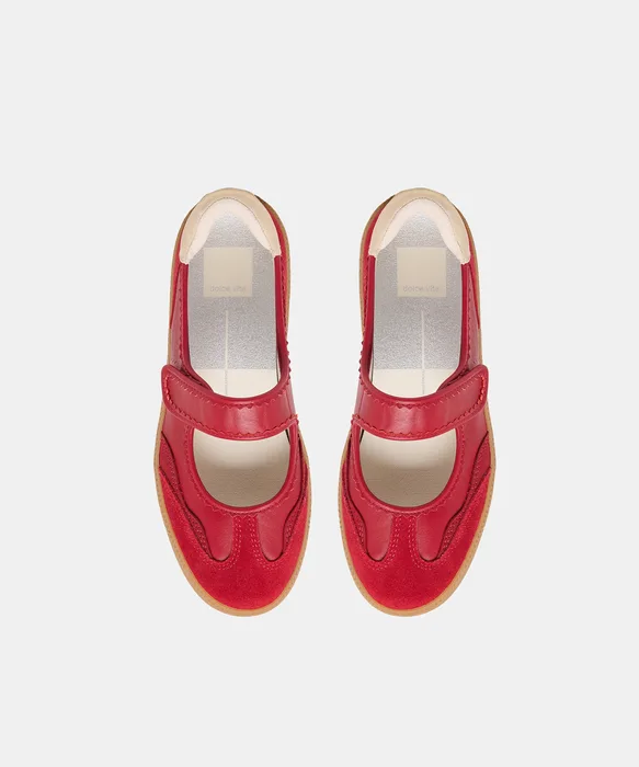 Nanet Crimson Leather Sneakers — view 4